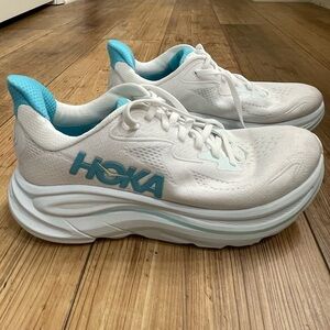 Hoka Women's White and Teal Athletic Shoes